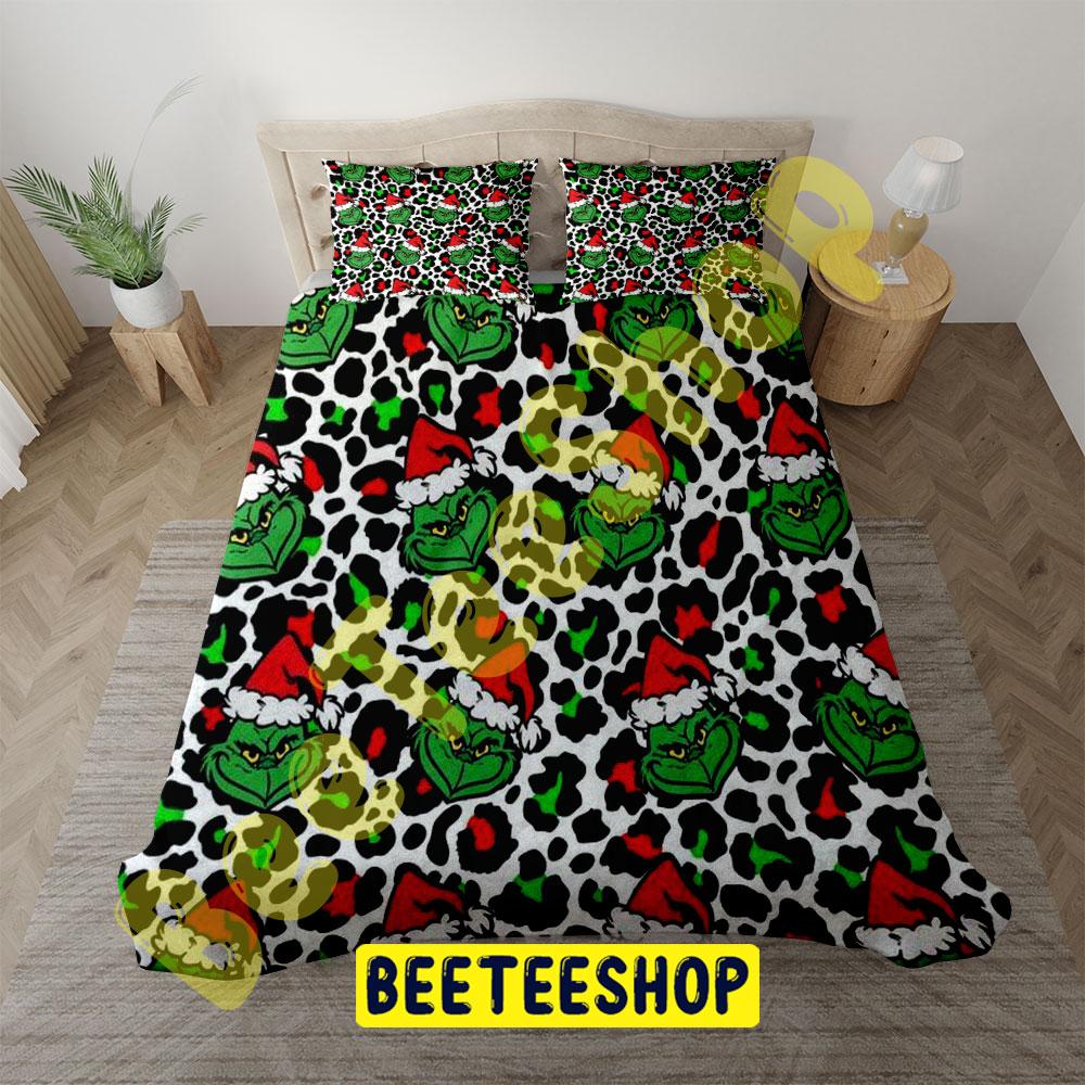 Leopard With Grinch Trending Bedding Set