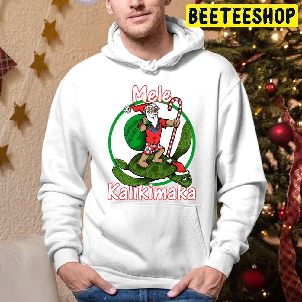 Mele Kalikimaka Winter Hawaiian Santa Christmas Beeteeshop Trending Unisex Hoodie