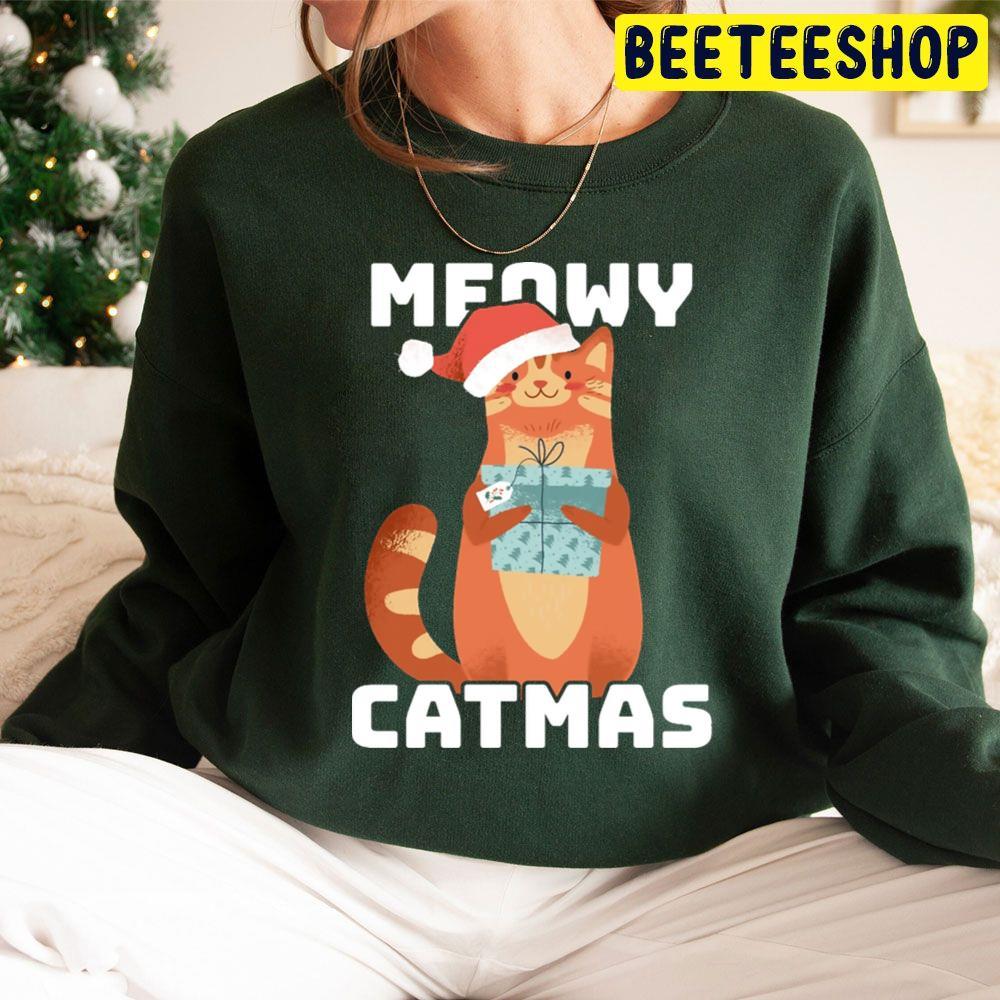 Meowy Catmas Christmas Cat Beeteeshop Trending Unisex Sweatshirt