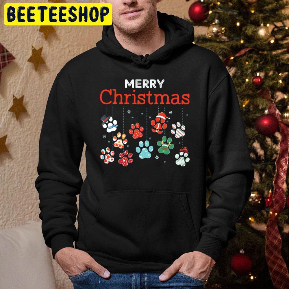 Merry Christmas Paws Beeteeshop Trending Unisex Hoodie