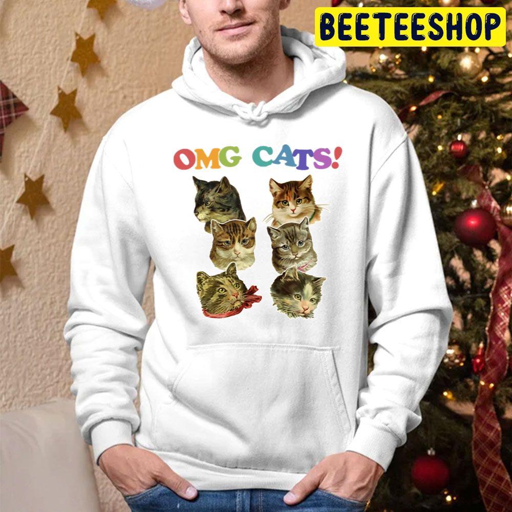 Omg Cats Cat Lover Retro Design Beeteeshop Trending Unisex Hoodie