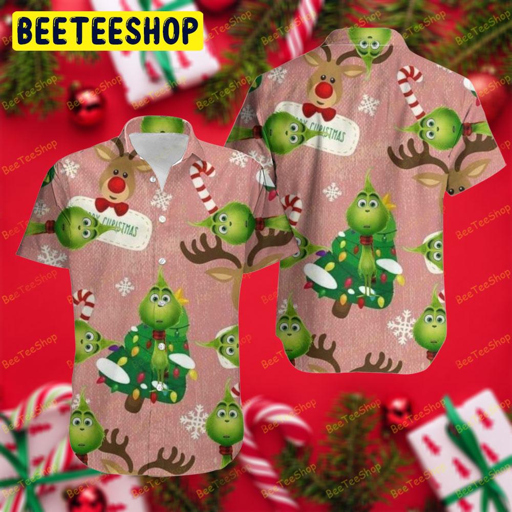 Pink Back Ground Baby Grinch Trending Hawaii Shirt