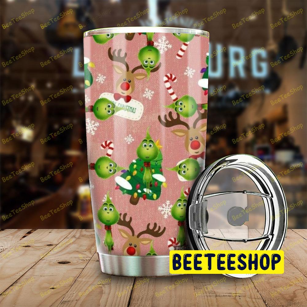 Pink Back Ground Baby Grinch Trending Tumbler