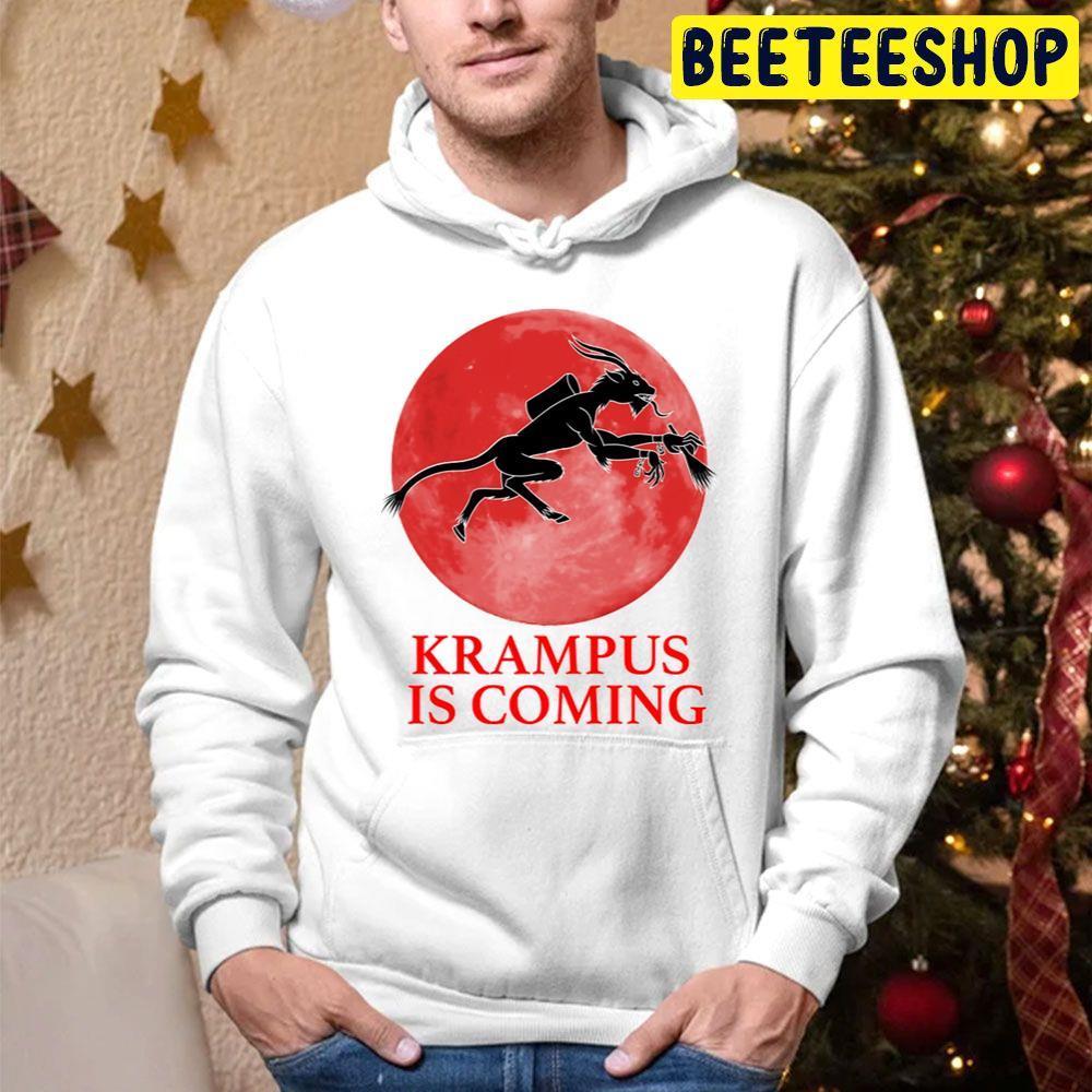 Red Circle Coming Krampus Christmas Beeteeshop Trending Unisex Hoodie