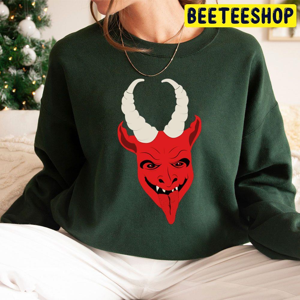 Red Face Krampus Christmas Beeteeshop Trending Unisex Sweatshirt