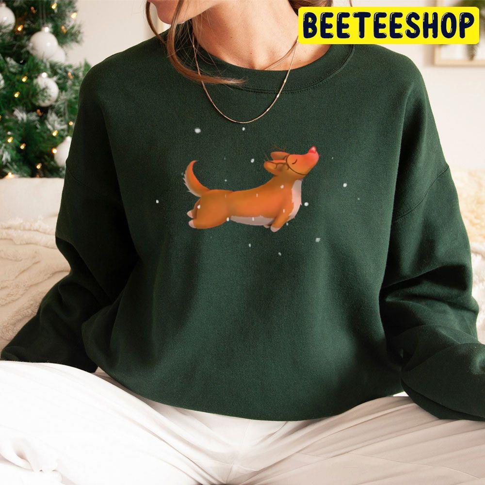 Rudolph The Red Nosed Corgi Christmas Beeteeshop Trending Unisex Sweatshirt