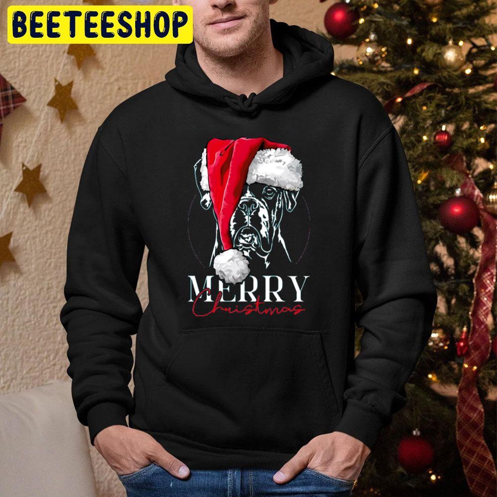 Santa Boxer Dog Merry Christmas Dog Beeteeshop Trending Unisex Hoodie