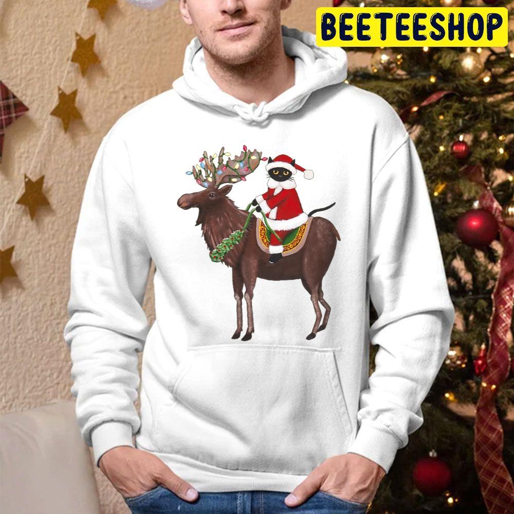 Santa Claws And Moose Christmas Beeteeshop Trending Unisex Hoodie