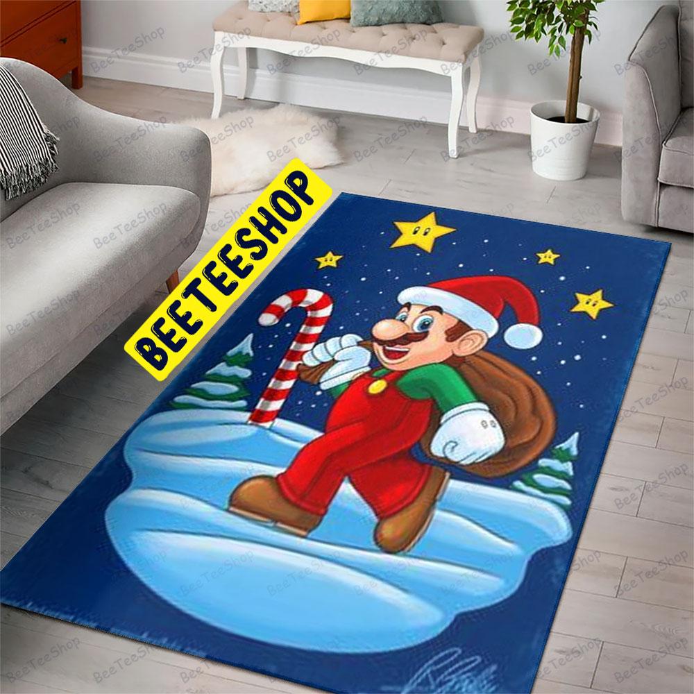 Super Mario Christmas 01 Trending Rug Rectangle