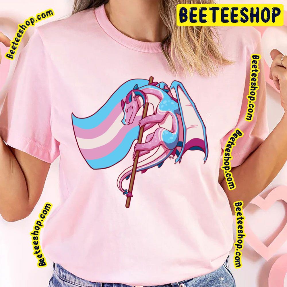 Transgender Pride Flag Dragon Pink Beeteeshop Trending Unisex T-Shirt