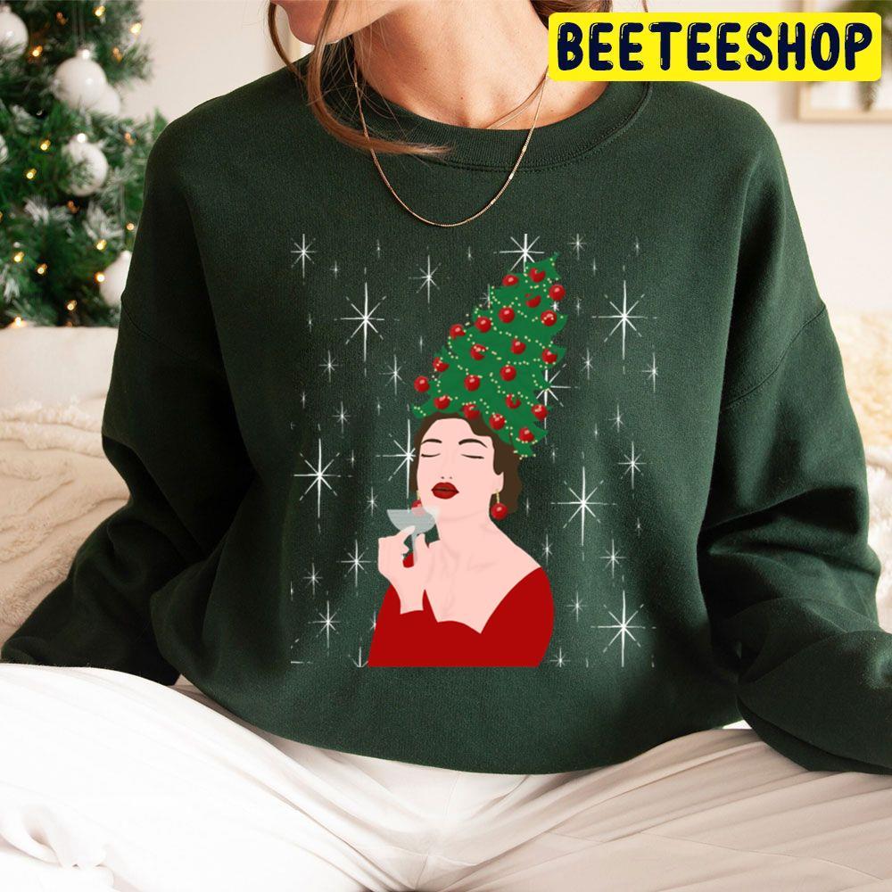 Vintage Christmas Tree Hair Girl Beeteeshop Trending Unisex Sweatshirt