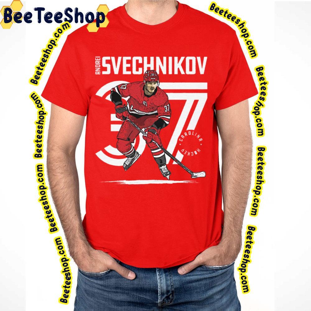 White Carolina Inline Andrei Svechnikov Hockey Unisex T-Shirt