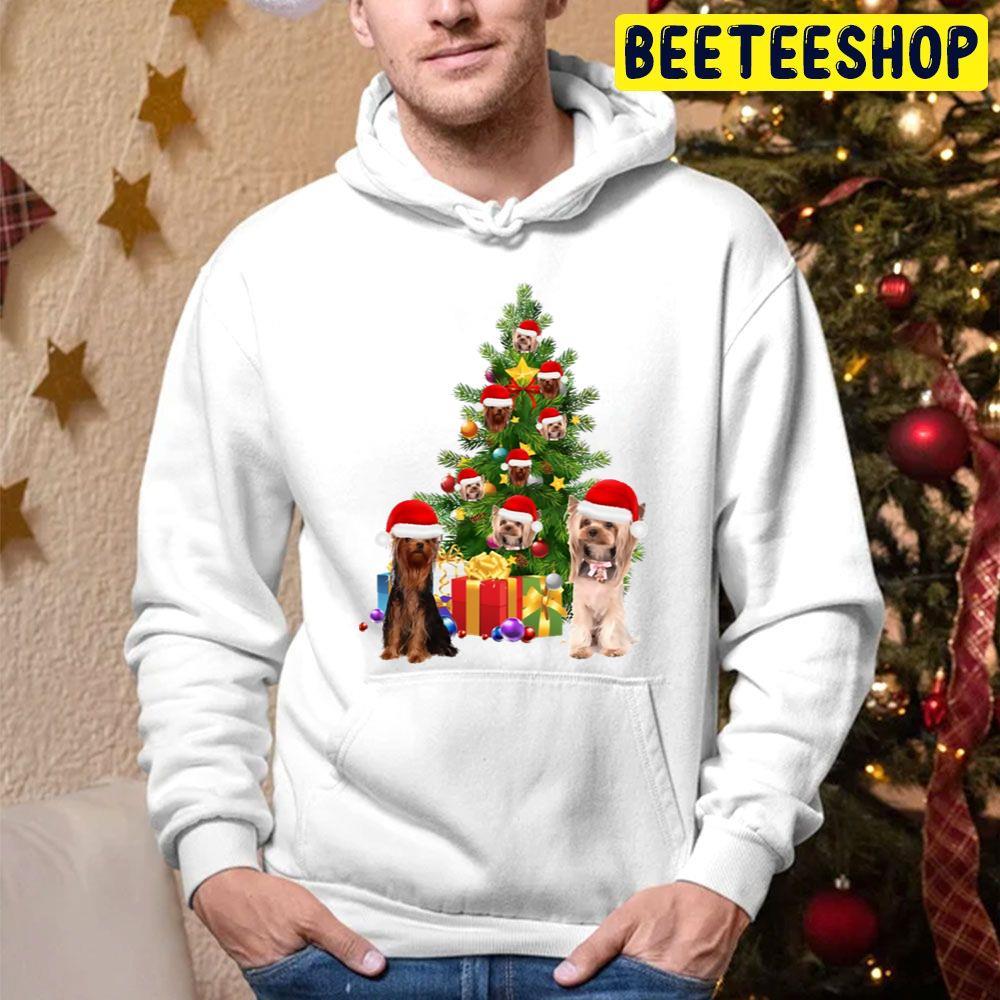 Yorkie Dog Christmas Tree Beeteeshop Trending Unisex Hoodie