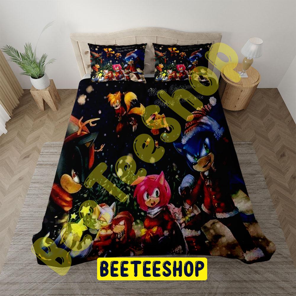 Art Sonic The Hedgehog Christmas 1 Trending Bedding Set