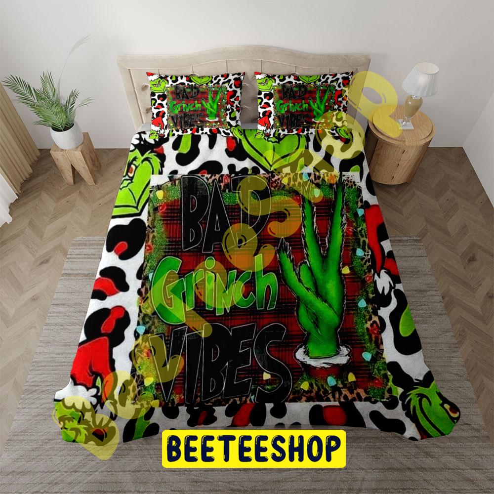 Bad Grinch Vibes Trending Bedding Set