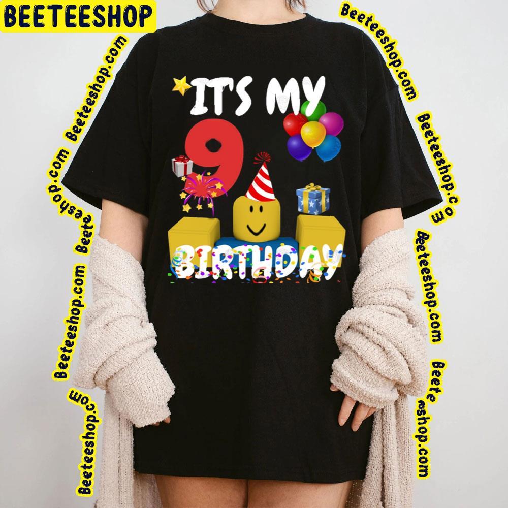 Birthday Fun 9 Years Old Roblox Unisex T-Shirt