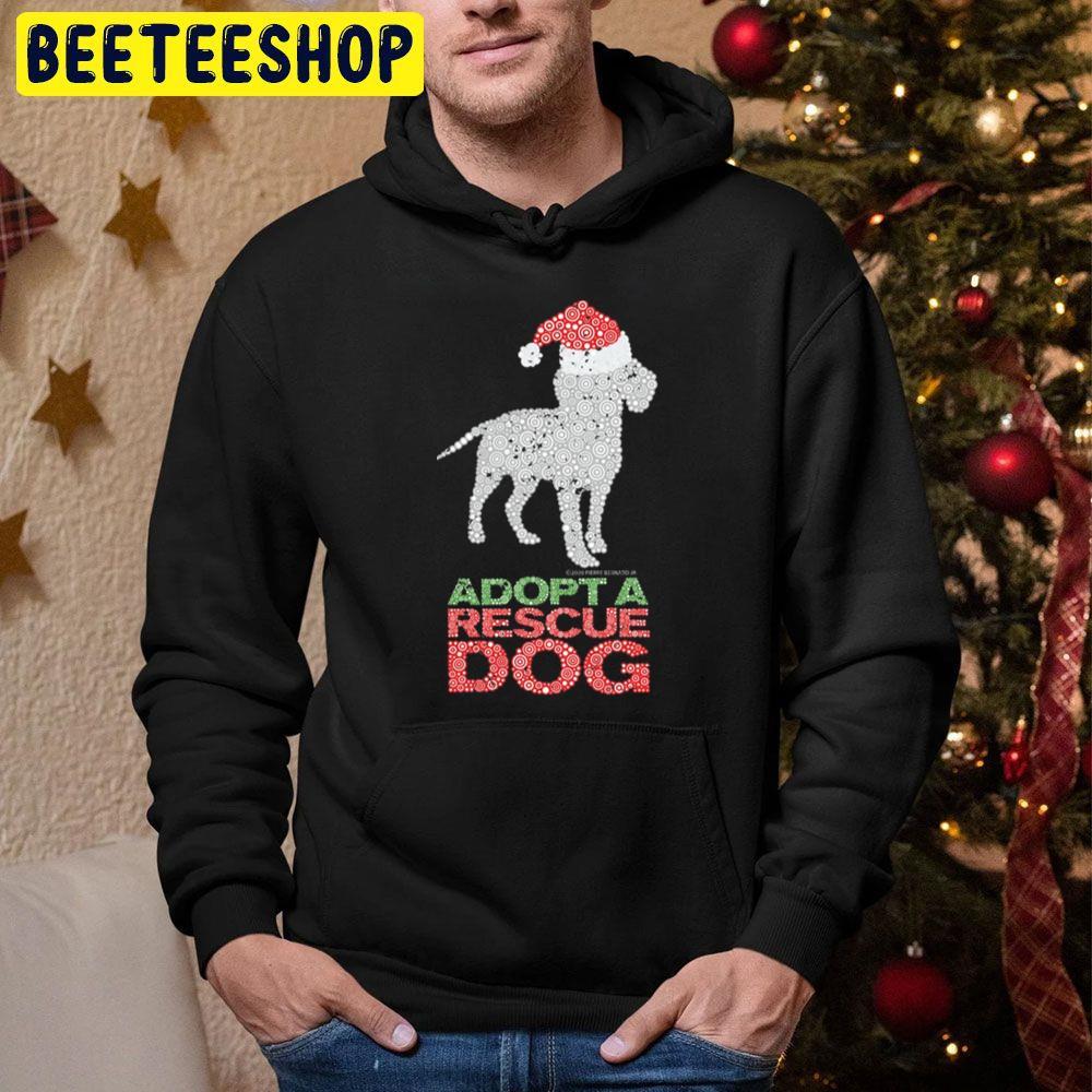 Christmas Adopt A Shelter Or Rescue Dog Circle Design Beeteeshop Trending Unisex Hoodie