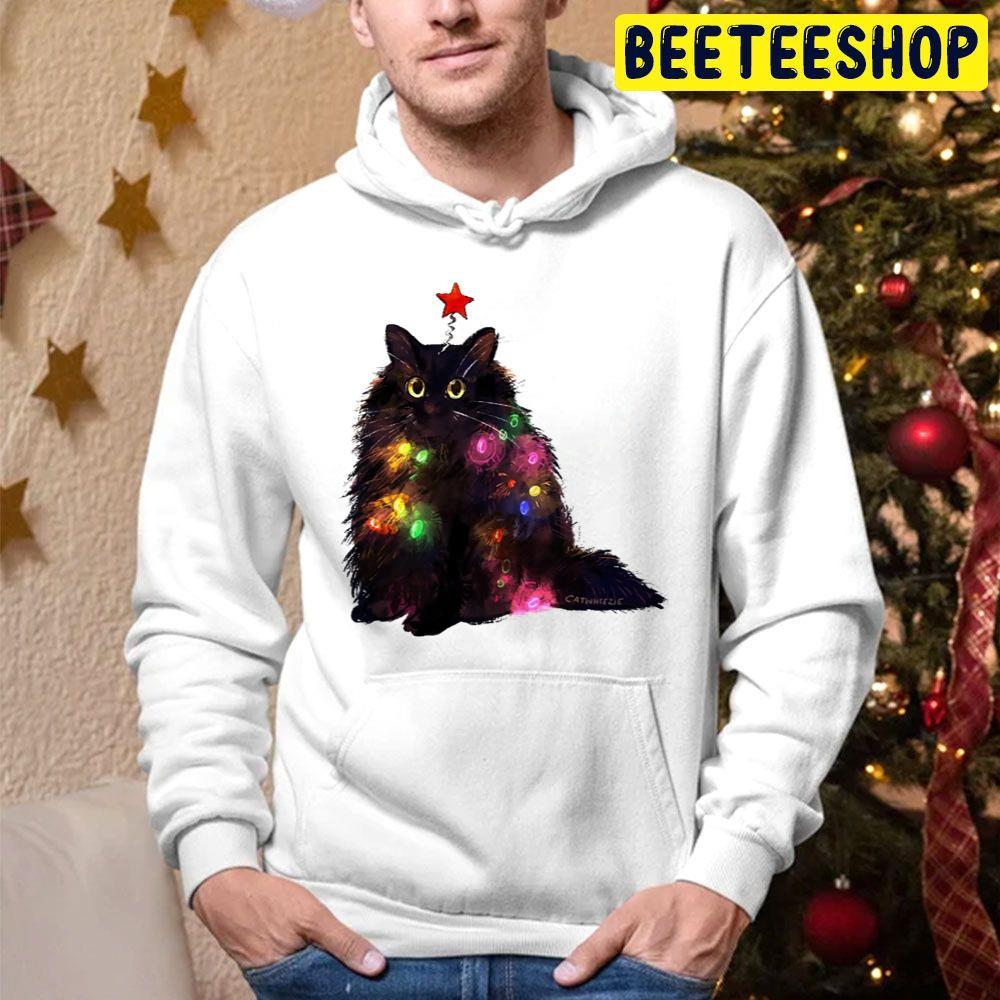 Christmas Lights Cat Beeteeshop Trending Unisex Hoodie