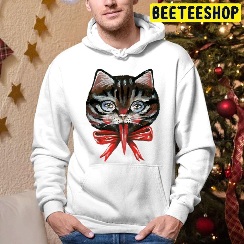 Cute Black Cat Krampus Face Christmas Beeteeshop Trending Unisex Hoodie