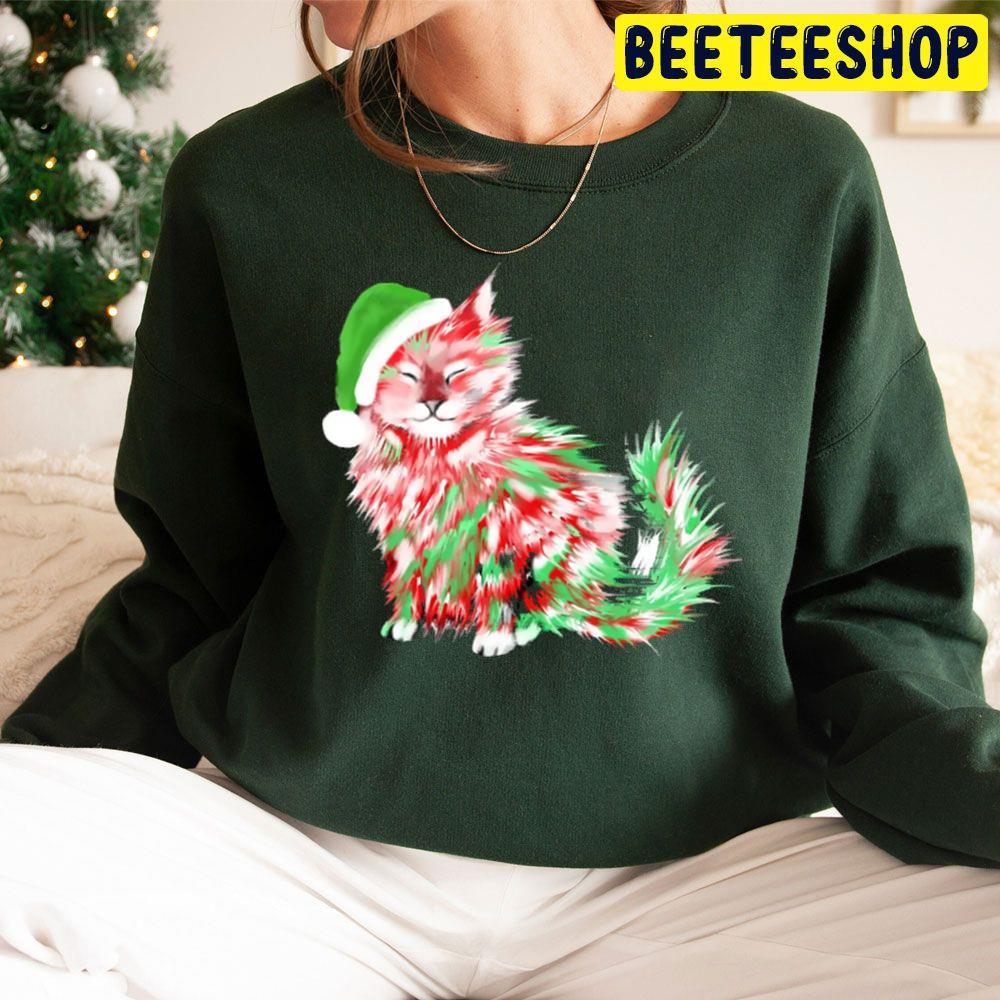 Cute Christmas Holiday Cat Beeteeshop Trending Unisex Sweatshirt