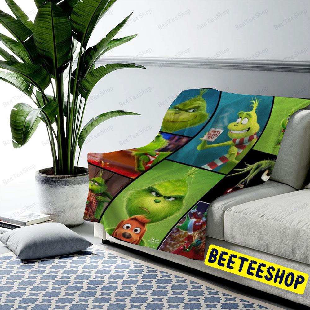 Cute Emotions Grinch Trending US Cozy Blanket