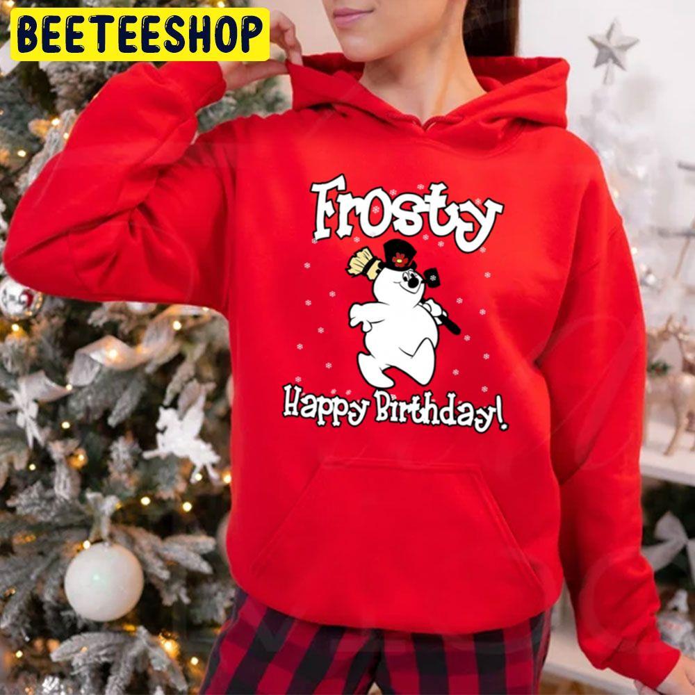 Cute Happy Birthday Frosty The Snowman Christmas Beeteeshop Trending Unisex Hoodie