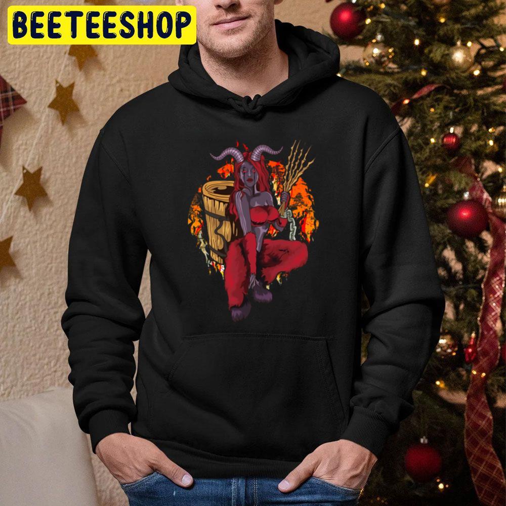 Female Krampus Girl Christmas Horror Beeteeshop Trending Unisex Hoodie