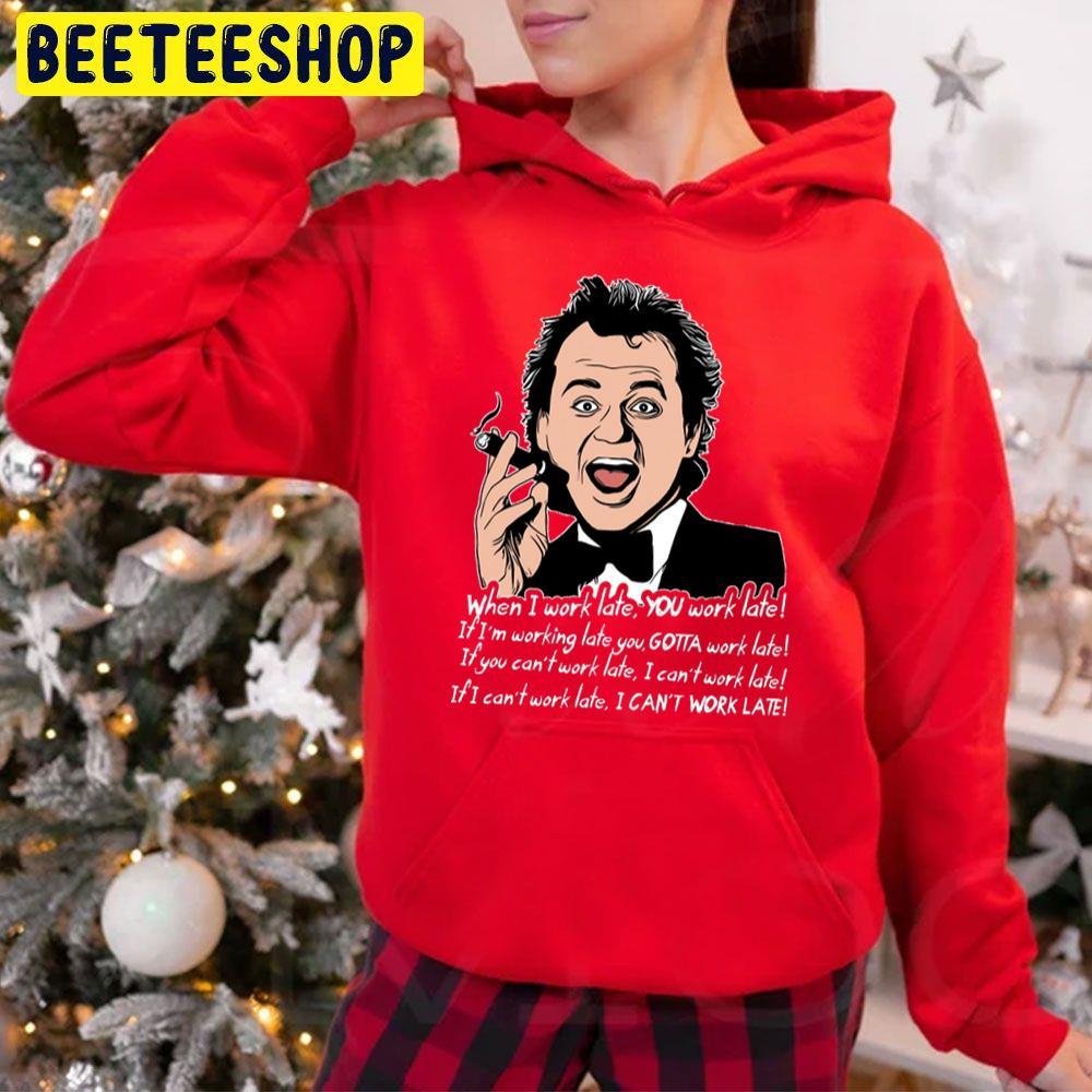 Frank Cross Work Late Quote Scrooged Christmas Beeteeshop Trending Unisex Hoodie