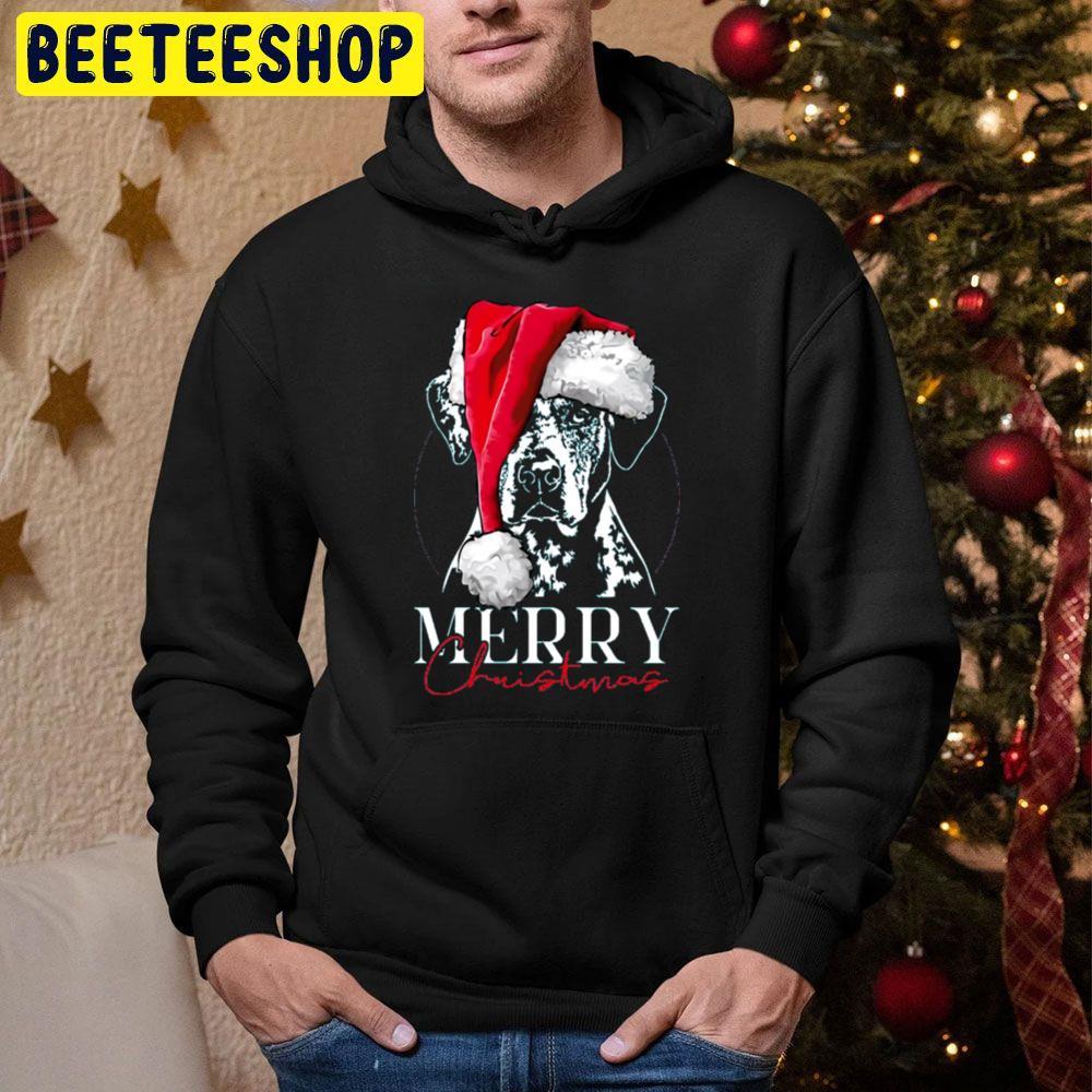 Funny Santa Catahoula Leopard Dog Merry Christmas Dog Mom Beeteeshop Trending Unisex Hoodie