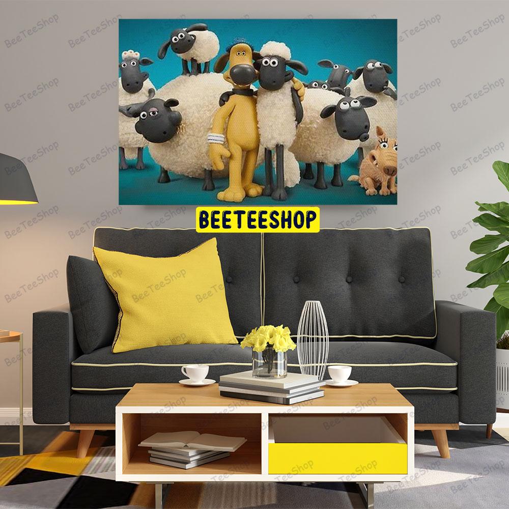 Funny Shaun The Sheep The Flight Before Christmas 02 Trending US Landscape Canvas