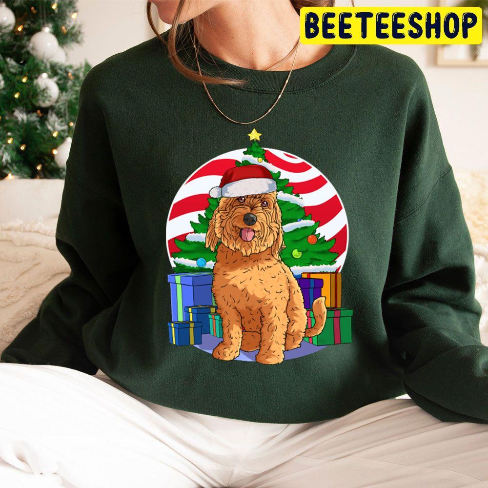 Goldendoodle Dog Cute Santa Christmas Beeteeshop Trending Unisex Sweatshirt