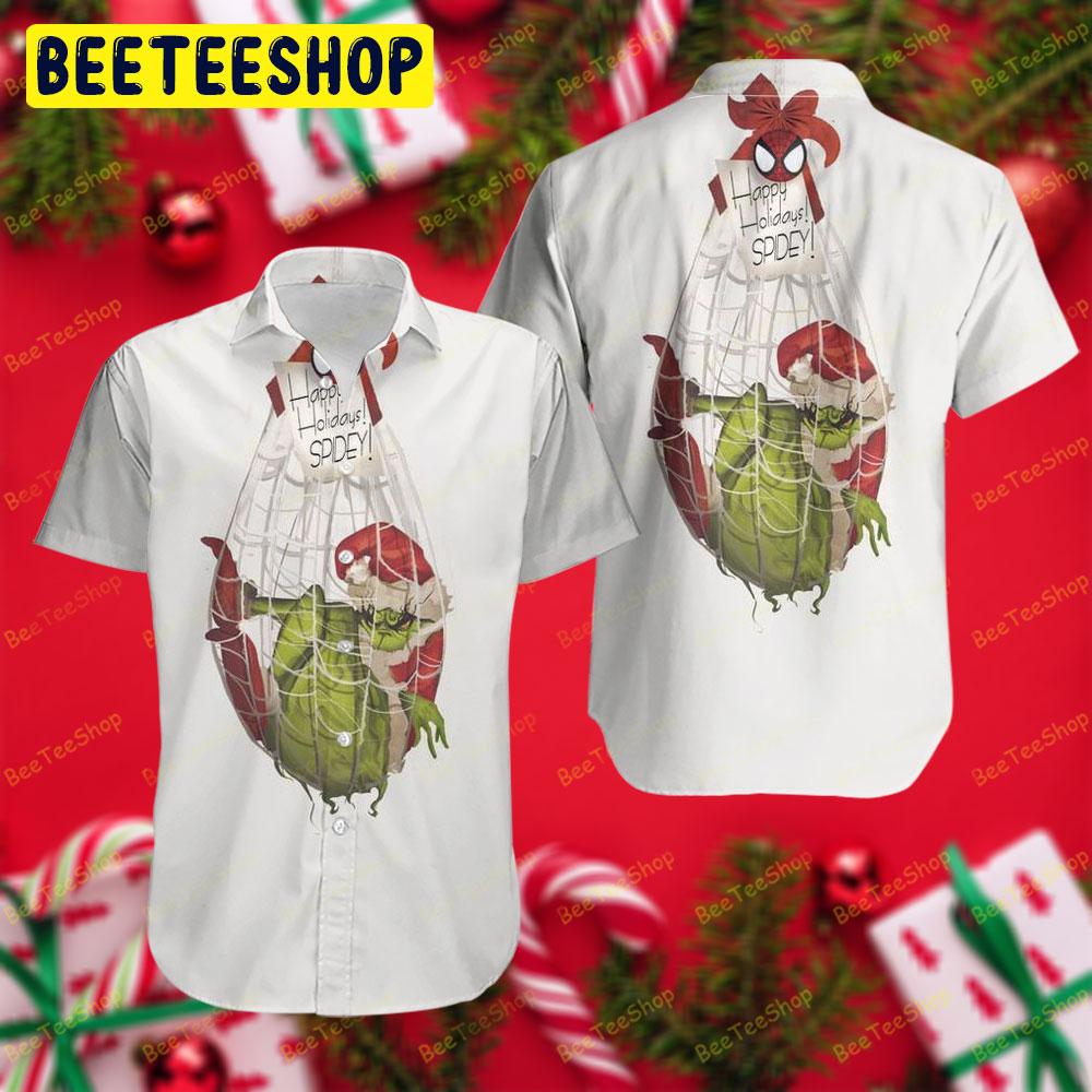 Happy Holiday Spidey Grinch Trending Hawaii Shirt