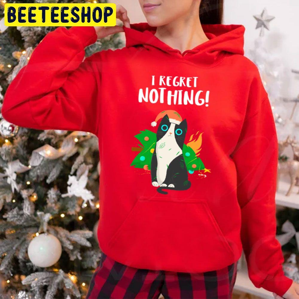 I Regret Nothing Cat Christmas Tree Beeteeshop Trending Unisex Hoodie