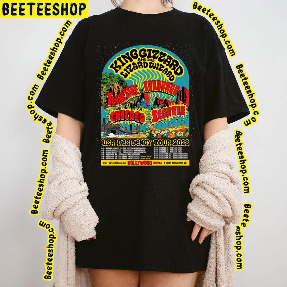 King Gizzard And The Lizard Wizard Usa 2023 Tour Beeteeshop Trending Unisex T-Shirt