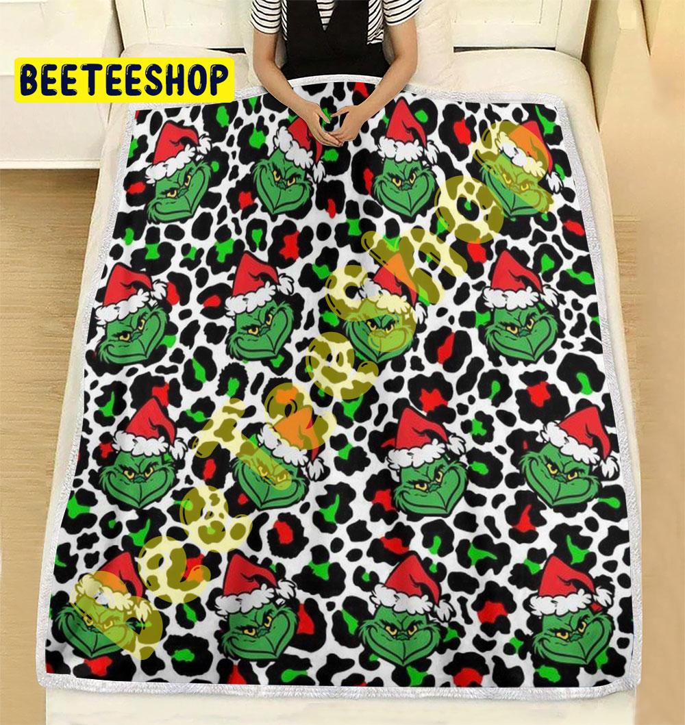 Leopard With Grinch Trending Blanket