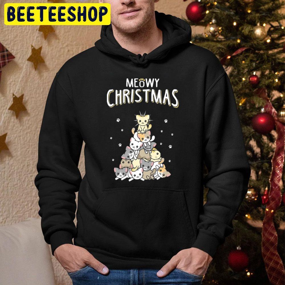 Meowy Christmas Funny Christmas Beeteeshop Trending Unisex Hoodie