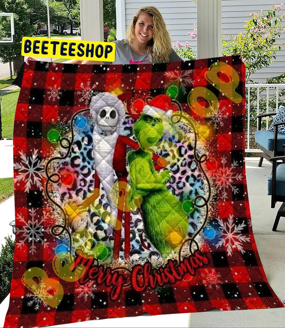 Red Art Jack And Grinch Trending Quilt