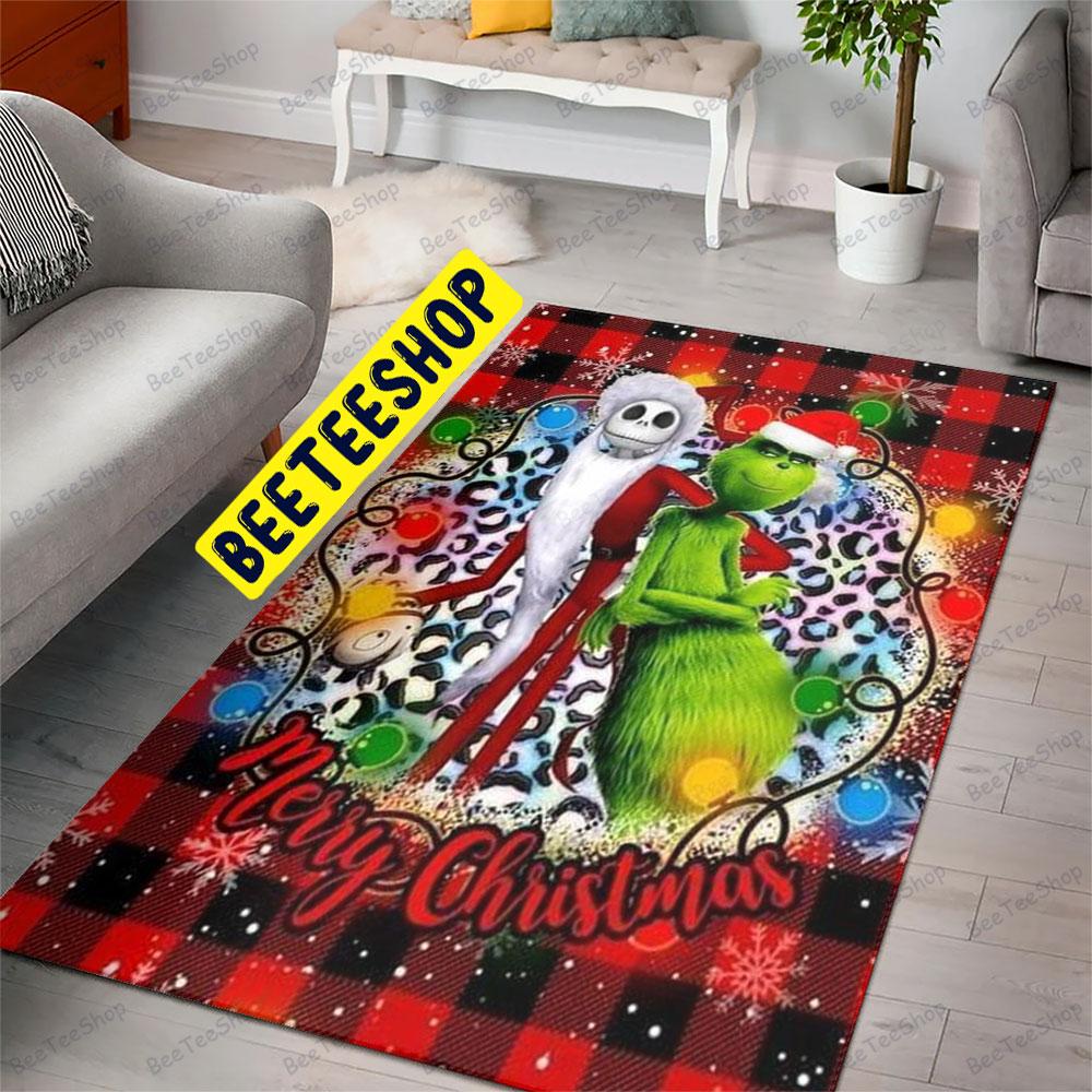 Red Art Jack And Grinch Trending Rug Rectangle