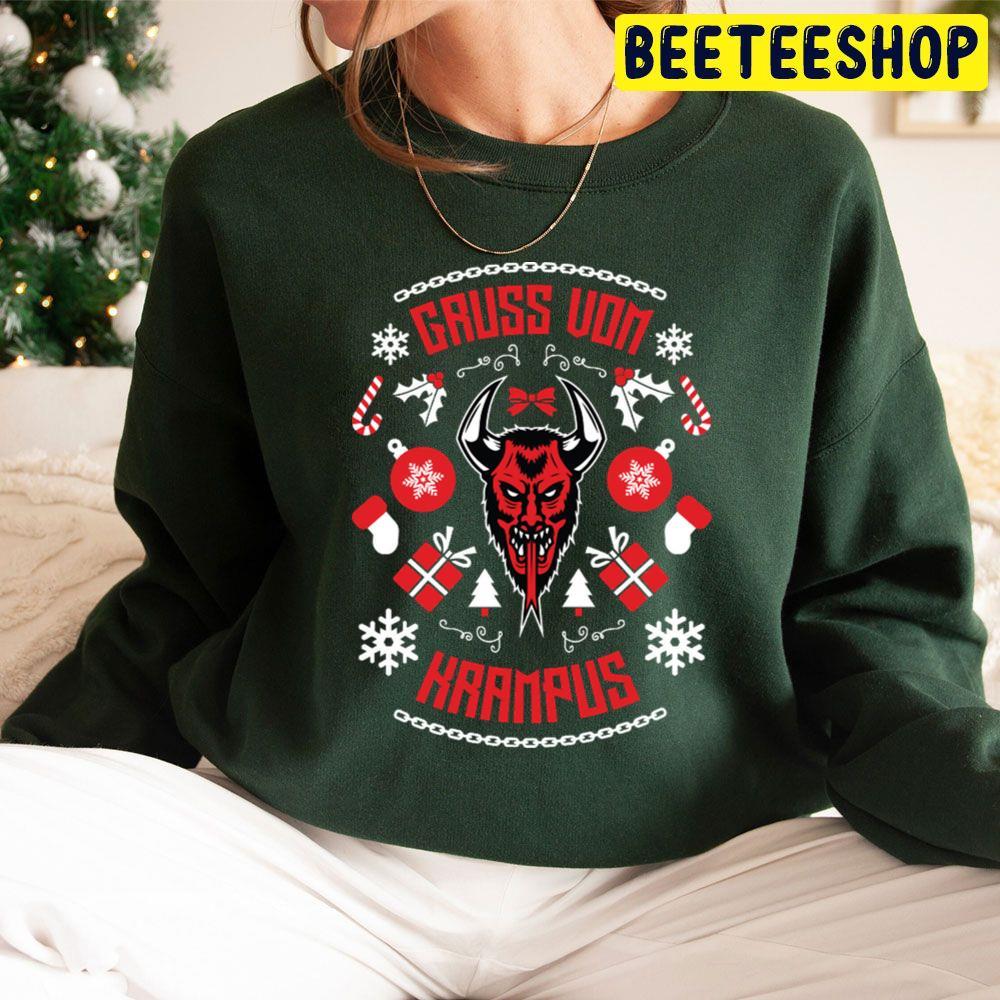 Red Style Gruss Vom Krampus Christmas Beeteeshop Trending Unisex Sweatshirt