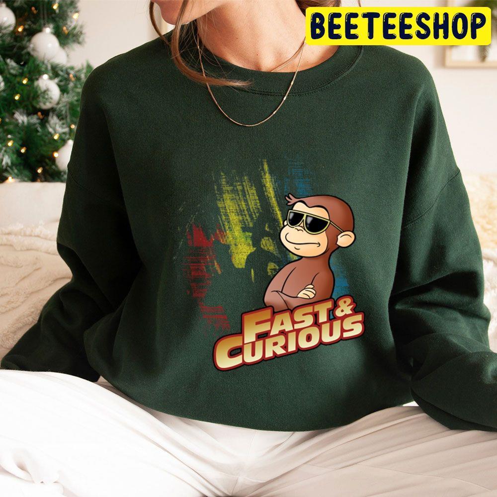 Retro Fast And Curious George A Very Monkey Christmas Beeteeshop Trending Unisex Sweatshirt