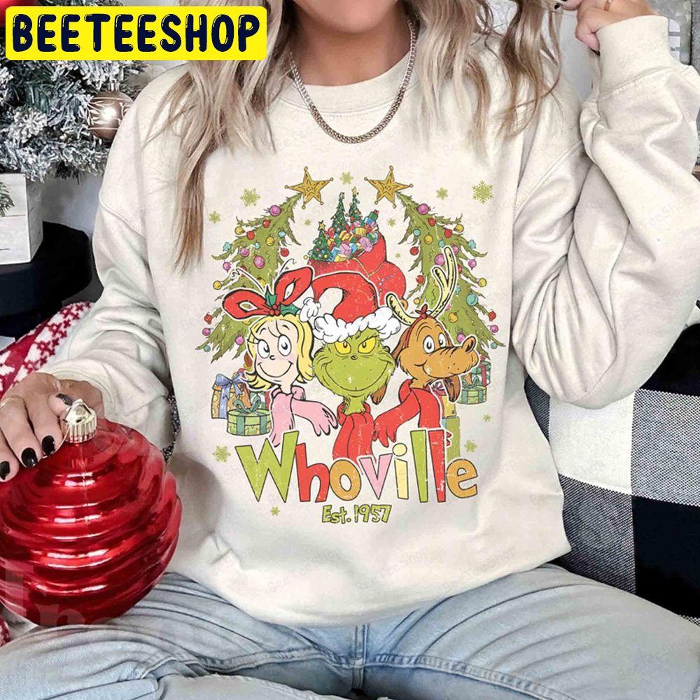 Retro Whoville Est 1957 Grinch Christmas Unisex T-Shirt