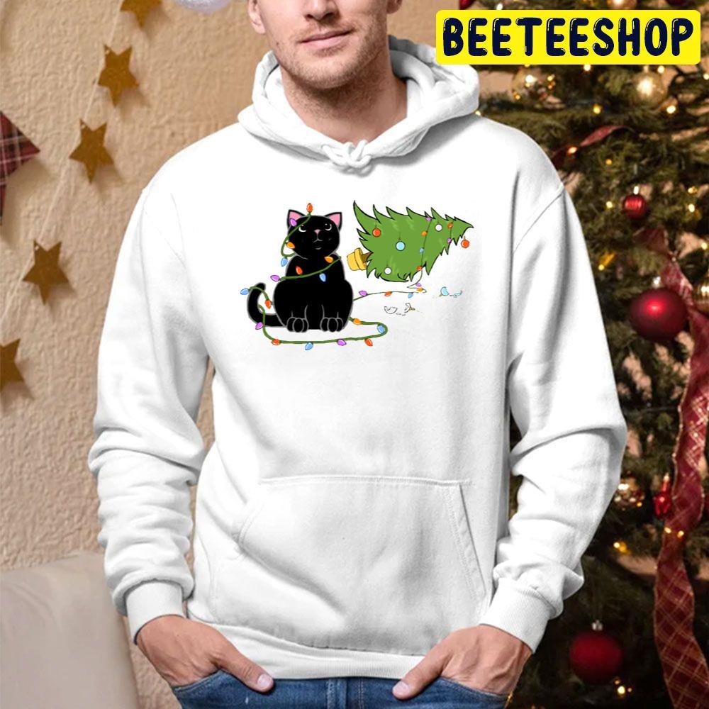 Siamese Cat Knocking Over Christmas Tree Beeteeshop Trending Unisex Hoodie