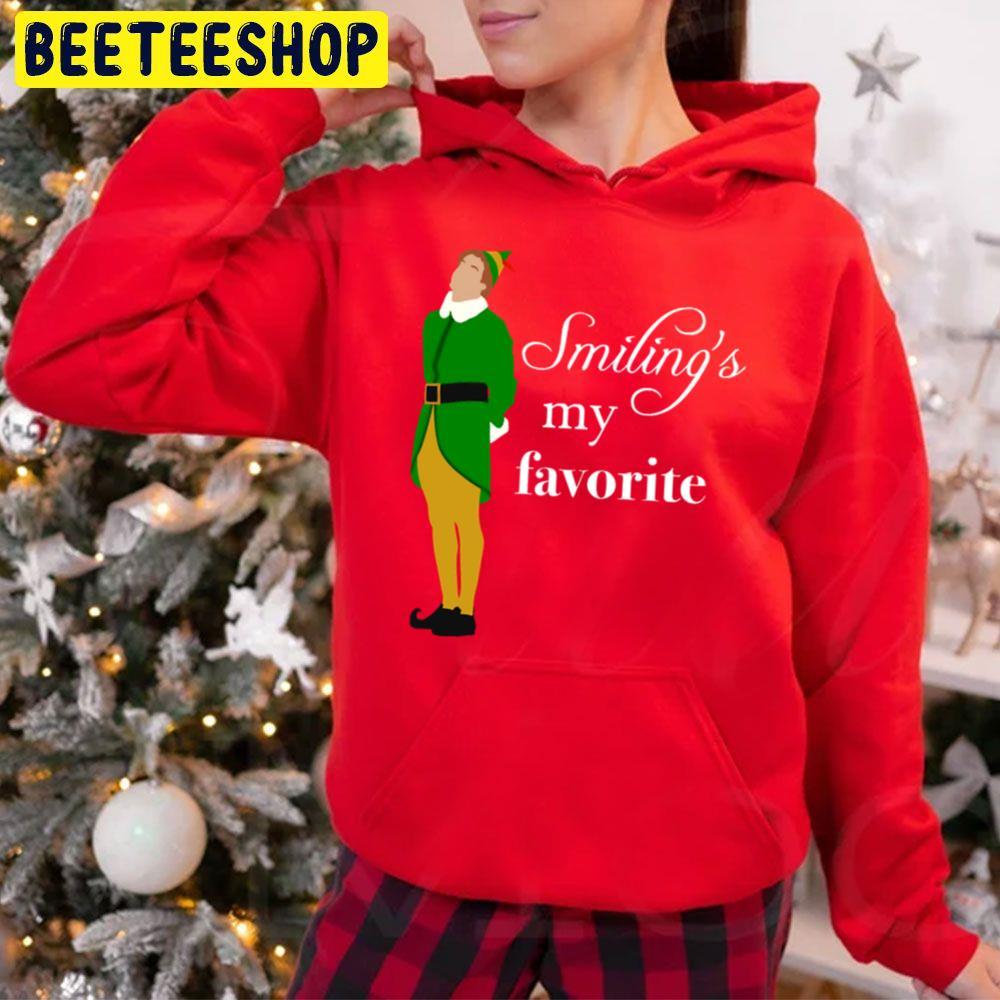 Smiling Is My Favorite Elf Christmas Beeteeshop Trending Unisex Hoodie