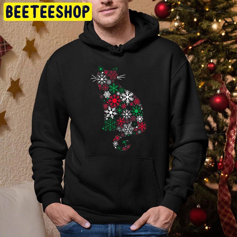 Snow Color Christmas Cat Beeteeshop Trending Unisex Hoodie