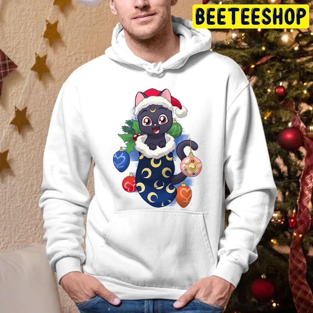 Stocking Stuffer Moon Cat Christmas Beeteeshop Trending Unisex Hoodie