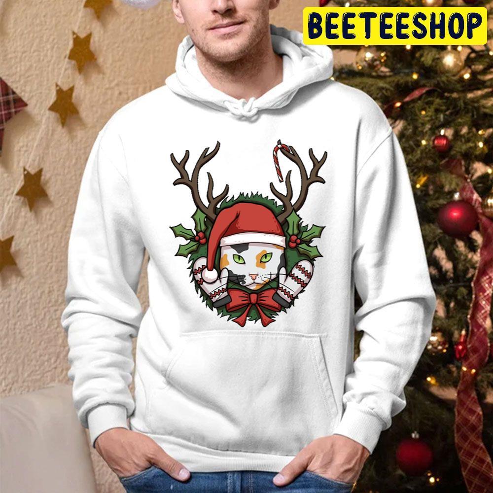 Tricolor Christmas Cat Beeteeshop Trending Unisex Hoodie