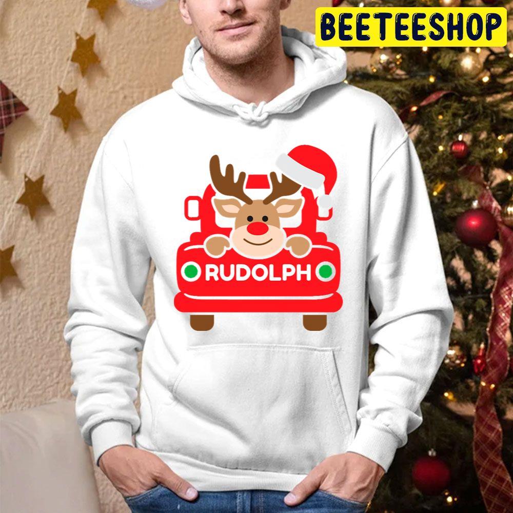 Vintage Christmas Truck Rudolph The Red Nosed Reindeer Beeteeshop Trending Unisex Hoodie