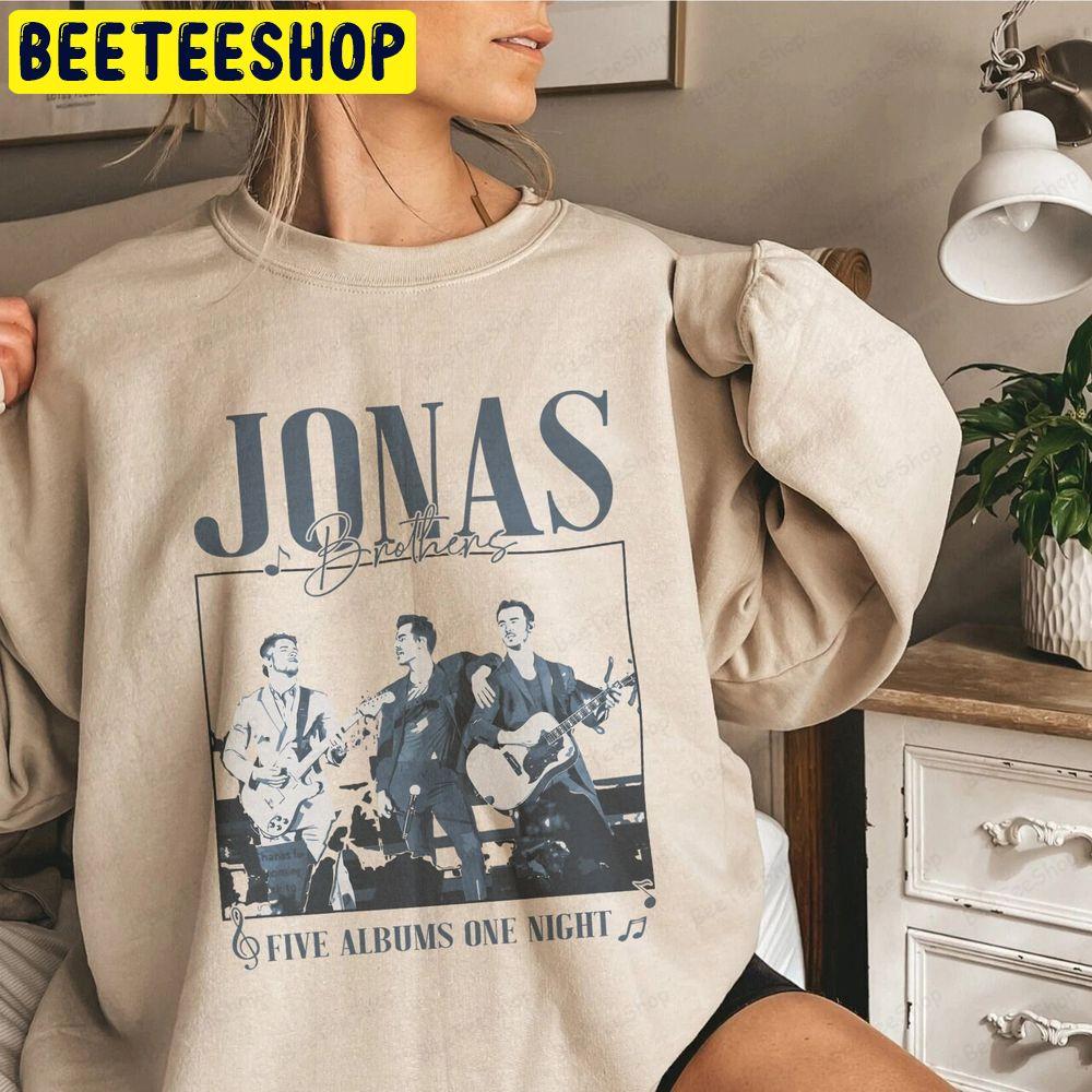 Vintage Jonas Brothers 5 Albums 1 Night Jonas Tour 2023 Music Lover Unisex T-Shirt