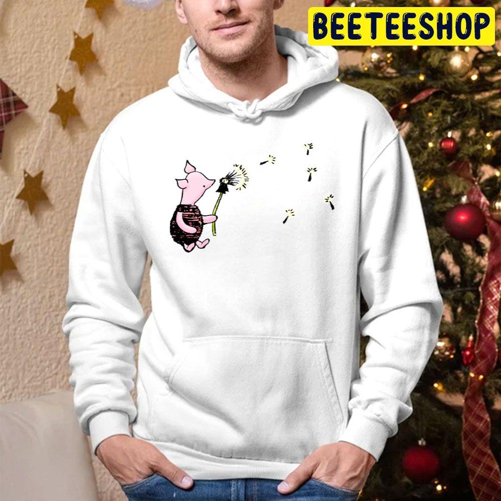 Vintage Piglet With Dandelions Winnie The Pooh A Very Merry Pooh Year Beeteeshop Trending Unisex Hoodie