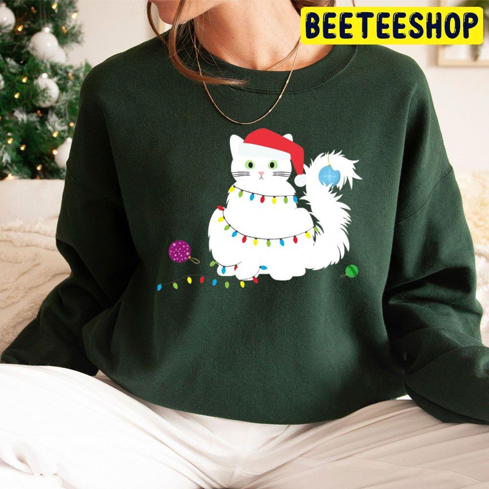 White Cat Christmas Beeteeshop Trending Unisex Sweatshirt